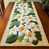 Quiltet bordløber - Plumeria Blomst