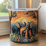 Rustik Vasketøjskurv med Elefant
