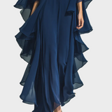 Aurora - Elegant komplet outfit i chiffon med flæser