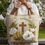HÅNDLAVET TASKE - BLOMSTERKORS