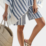 Salomé - Stribet Sæt bestående af Bluse og Shorts