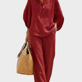 Mariel – Sæt i bomuld og hør med vide bukser